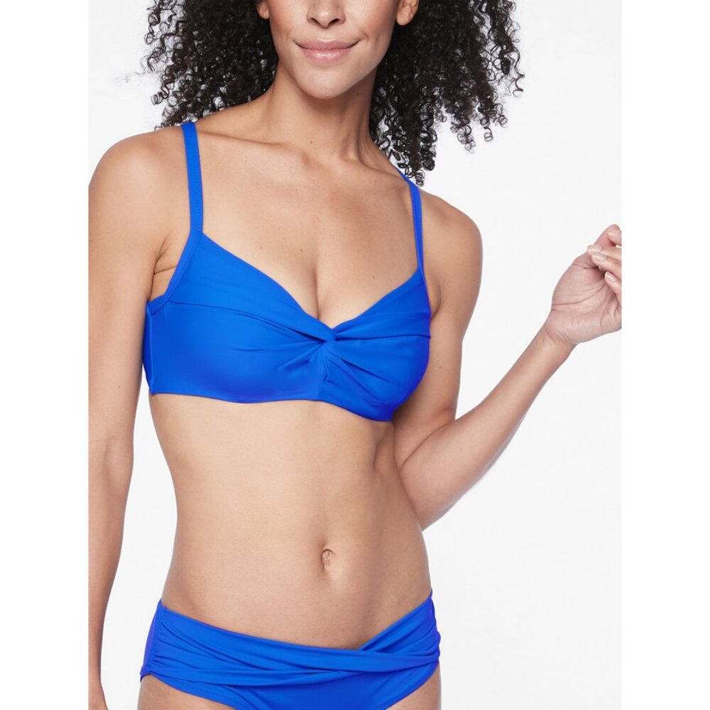 Athleta Sz. 34B/C Twist Up Bikini Top in Caspian Blue Beach Swim Vacation Cruise